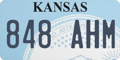 KS license plate 848AHM