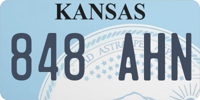 KS license plate 848AHN