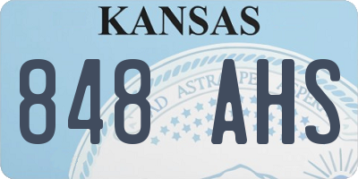 KS license plate 848AHS