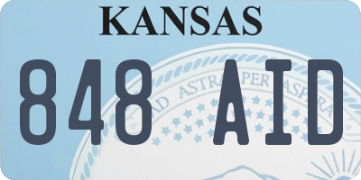 KS license plate 848AID