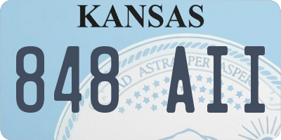KS license plate 848AII