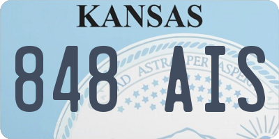 KS license plate 848AIS