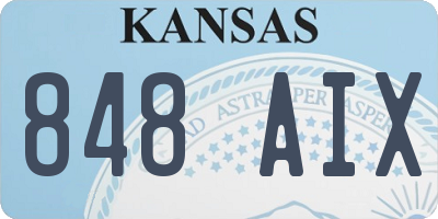 KS license plate 848AIX