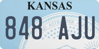 KS license plate 848AJU