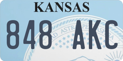 KS license plate 848AKC