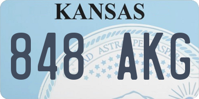 KS license plate 848AKG