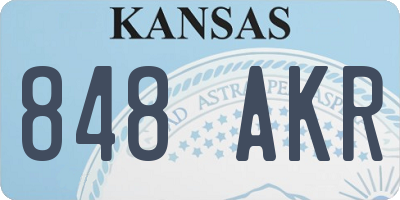 KS license plate 848AKR