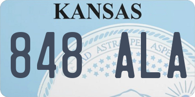 KS license plate 848ALA