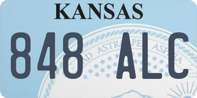 KS license plate 848ALC