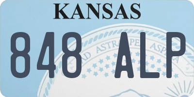 KS license plate 848ALP