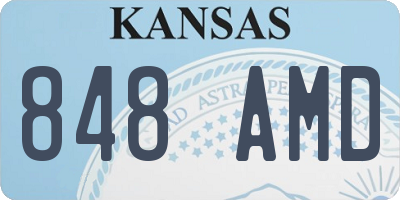 KS license plate 848AMD
