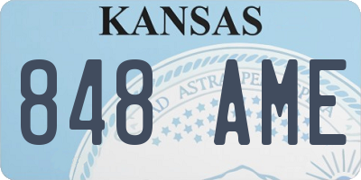 KS license plate 848AME