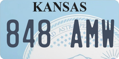 KS license plate 848AMW