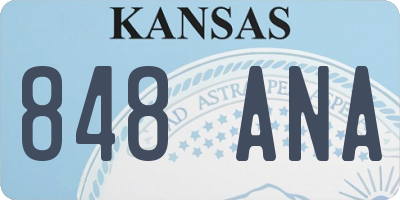 KS license plate 848ANA