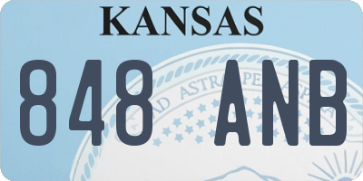KS license plate 848ANB