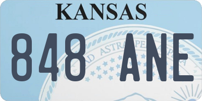 KS license plate 848ANE