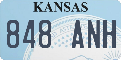 KS license plate 848ANH