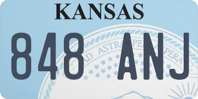 KS license plate 848ANJ
