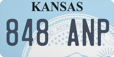 KS license plate 848ANP