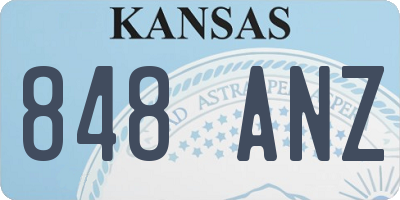 KS license plate 848ANZ