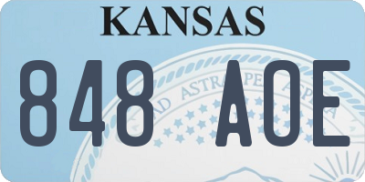 KS license plate 848AOE
