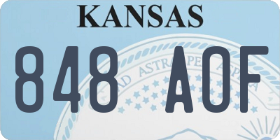 KS license plate 848AOF