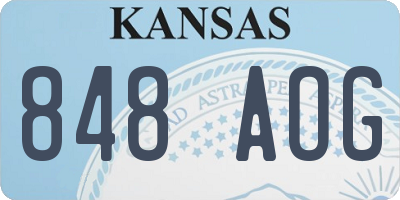 KS license plate 848AOG