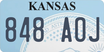 KS license plate 848AOJ