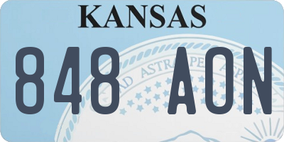 KS license plate 848AON