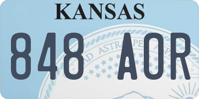 KS license plate 848AOR