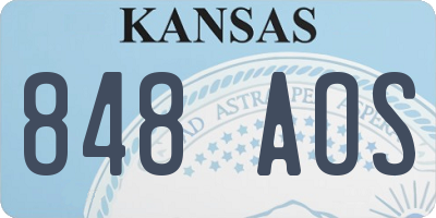 KS license plate 848AOS