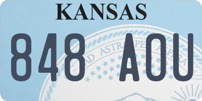KS license plate 848AOU