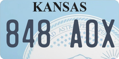 KS license plate 848AOX
