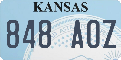 KS license plate 848AOZ