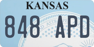 KS license plate 848APD