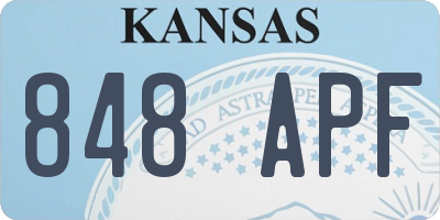 KS license plate 848APF