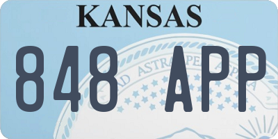 KS license plate 848APP