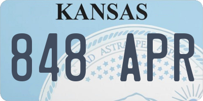KS license plate 848APR