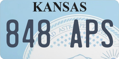 KS license plate 848APS