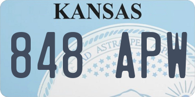 KS license plate 848APW