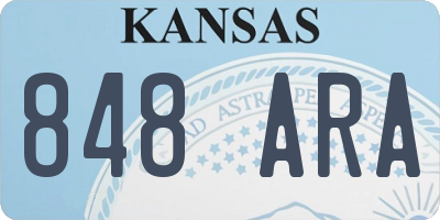 KS license plate 848ARA