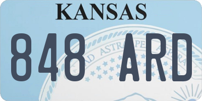 KS license plate 848ARD