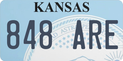 KS license plate 848ARE