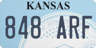 KS license plate 848ARF