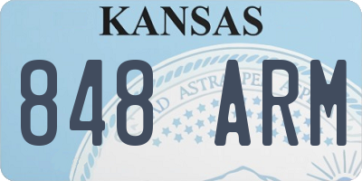 KS license plate 848ARM