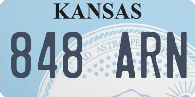 KS license plate 848ARN