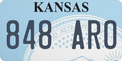 KS license plate 848ARO