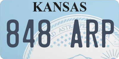 KS license plate 848ARP