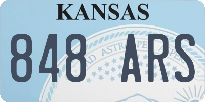 KS license plate 848ARS
