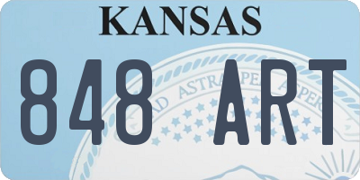 KS license plate 848ART